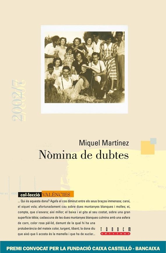 Nòmina de dubtes | 9788481312812 | Martínez, Miquel | Llibres.cat | Llibreria online en català | La Impossible Llibreters Barcelona