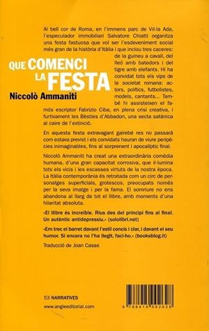 Que comenci la festa | 9788415002628 | Ammaniti, Niccolò | Llibres.cat | Llibreria online en català | La Impossible Llibreters Barcelona