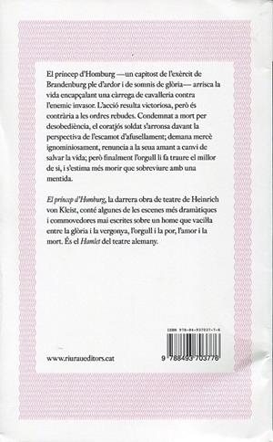 El Príncep d'Homburg | 9788493703776 | Kleist, Heinrich Von | Llibres.cat | Llibreria online en català | La Impossible Llibreters Barcelona