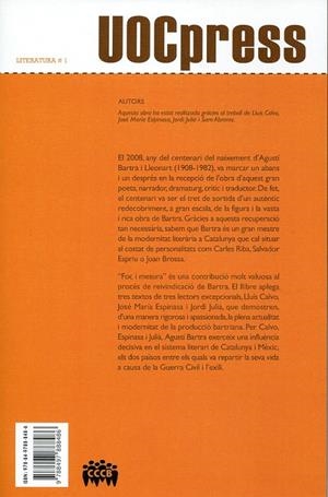 Foc i mesura. Tres lectures de l'obra d'Agustí Bartra | 9788497888486 | Calvo, LluÃ­s;Espinasa Illades, JosÃ© MarÃ­a;JuliÃ , Jordi;Abrams, Sam | Llibres.cat | Llibreria online en català | La Impossible Llibreters Barcelona