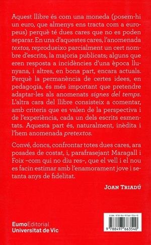 Textos i pretextos de pedagogia 1938-2008 | 9788497663540 | Joan Triadú | Llibres.cat | Llibreria online en català | La Impossible Llibreters Barcelona