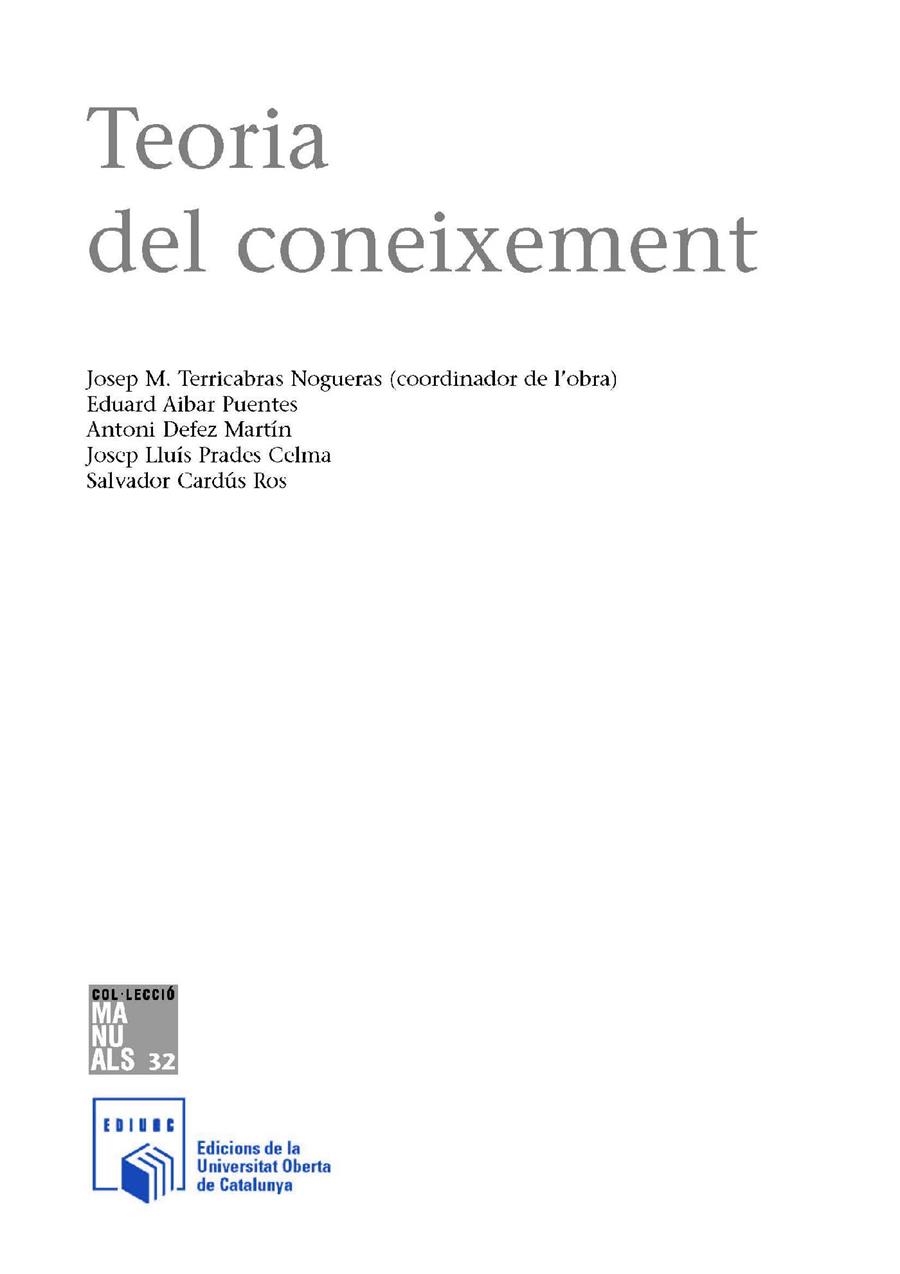 Teoria del coneixement | 9788490292518 | VVAA | Llibres.cat | Llibreria online en català | La Impossible Llibreters Barcelona