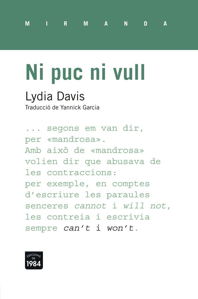 Ni puc ni vull | 9788415835530 | Davis, Lydia | Llibres.cat | Llibreria online en català | La Impossible Llibreters Barcelona