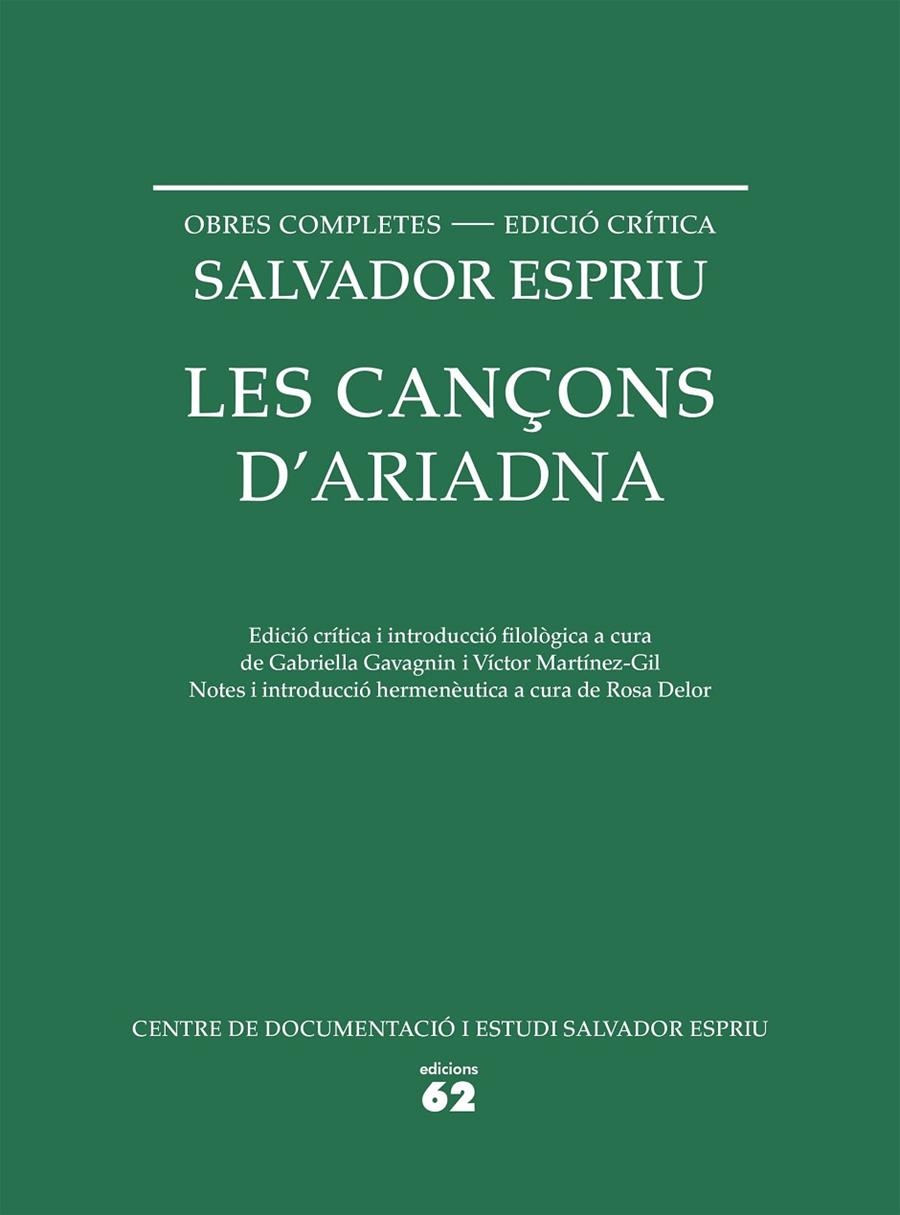 Les cançons d'Ariadna | 9788429773330 | Salvador Espriu | Llibres.cat | Llibreria online en català | La Impossible Llibreters Barcelona