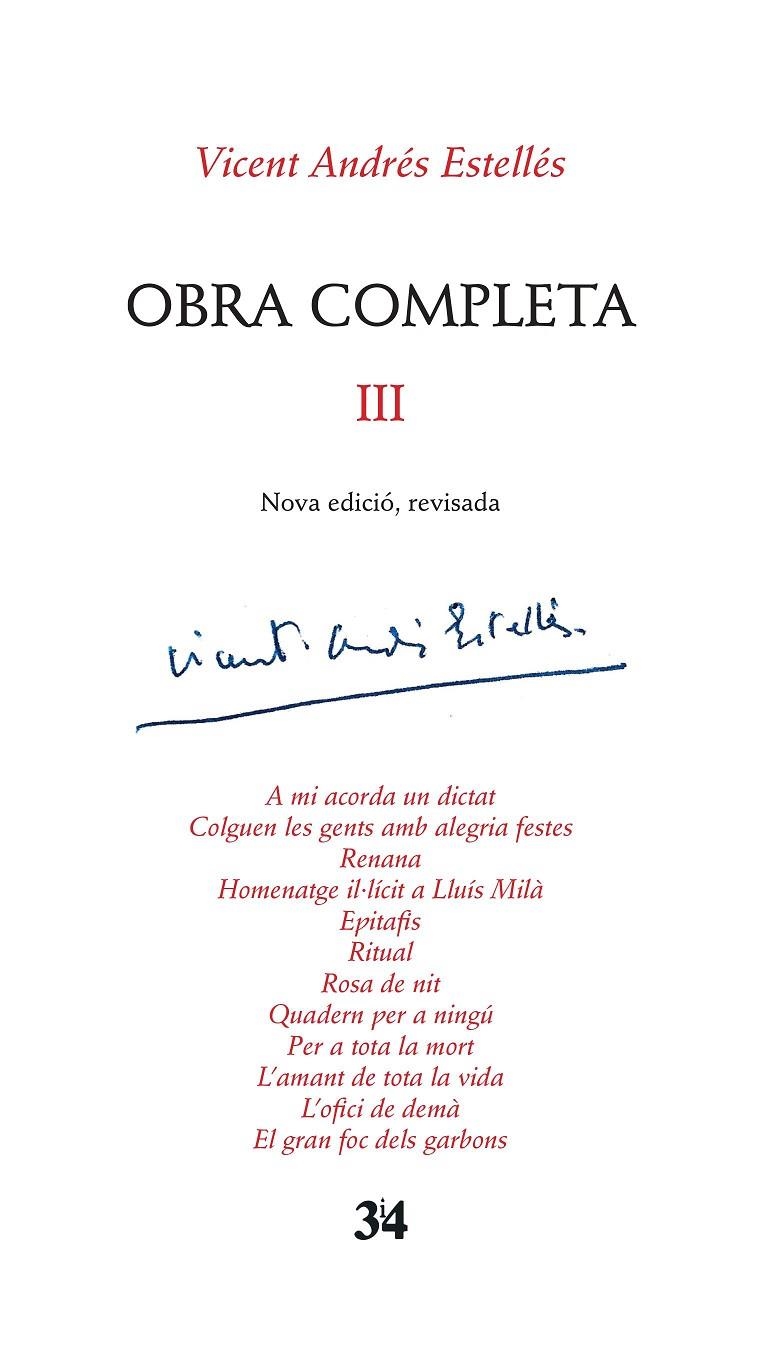 OBRA COMPLETA III VICENT ANDRÉS ESTELLÉS  | 9788416789016 | Estellés, Vicent Andrés | Llibres.cat | Llibreria online en català | La Impossible Llibreters Barcelona