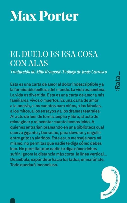 El duelo es esa cosa con alas | 9788494489150 | Max Porter | Llibres.cat | Llibreria online en català | La Impossible Llibreters Barcelona