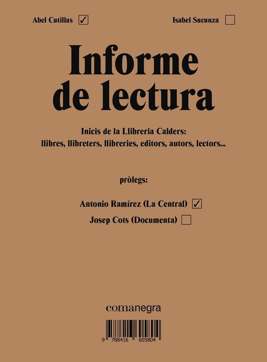 Informe de lectura | 9788416605804 | Cutillas Alberich, Abel/Sucunza Alfonso, Isabel | Llibres.cat | Llibreria online en català | La Impossible Llibreters Barcelona