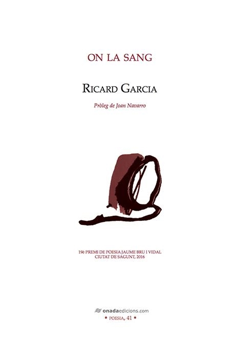 On la sang | 9788416505920 | Garcia López, Ricard | Llibres.cat | Llibreria online en català | La Impossible Llibreters Barcelona