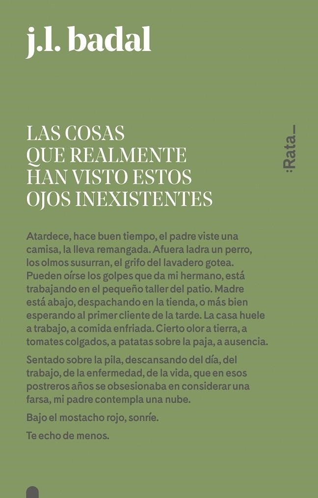 Las cosas que realmente han visto estos ojos inexistentes | 9788416738151 | j.l. badal | Llibres.cat | Llibreria online en català | La Impossible Llibreters Barcelona