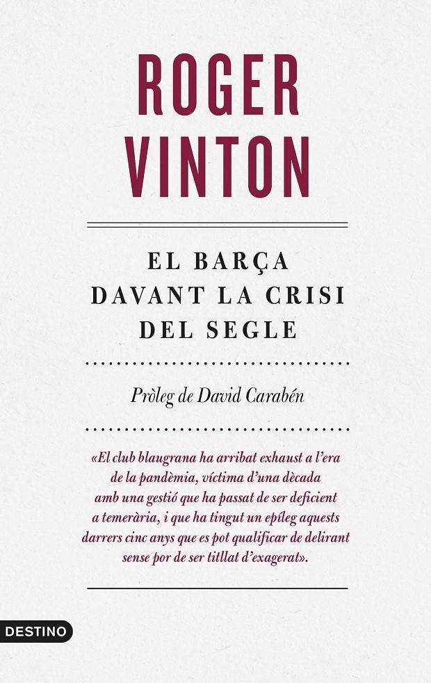 El Barça davant la crisi del segle | 9788497103176 | Vinton, Roger | Llibres.cat | Llibreria online en català | La Impossible Llibreters Barcelona