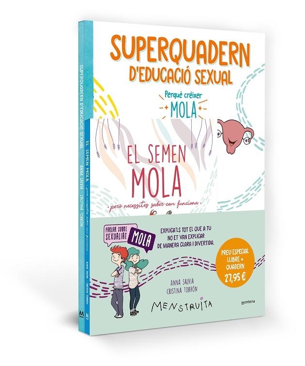 Pack Aprèn amb Menstruita (El semen mola + Superquadern d'educació sexual) | 9788419975072 | Torrón (Menstruita), Cristina/Salvia, Anna | Llibres.cat | Llibreria online en català | La Impossible Llibreters Barcelona