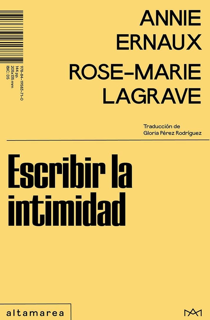 Escribir la intimidad | 9788419583710 | Ernaux, Annie/Lagrave, Rose-Marie | Llibres.cat | Llibreria online en català | La Impossible Llibreters Barcelona